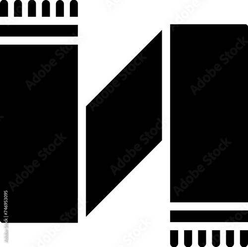 Scarf or muffler icon in black color.