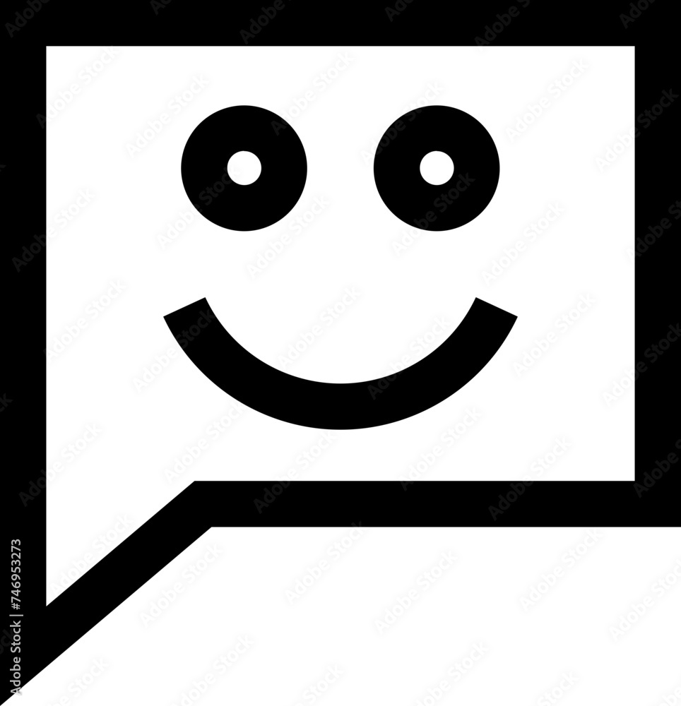 Smiley speech bubble or good review icon in line art. Smiley speech bubble or good review icon in line art.