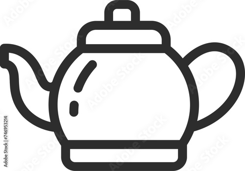Isolated teapot icon in line art.