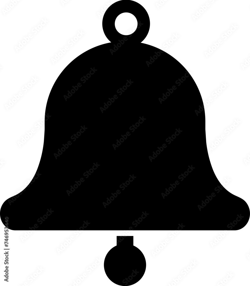 Bell icon in black color. Bell icon in black color.