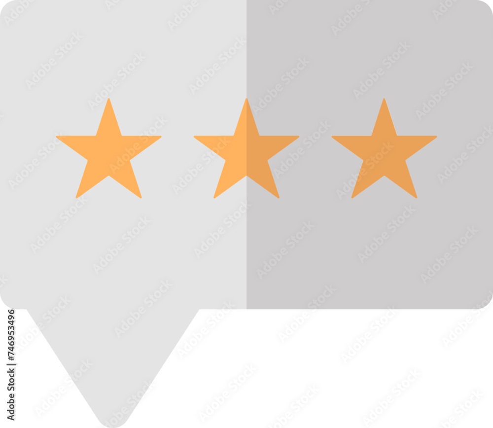 Rating speech bubble icon in orange and gray color. Rating speech bubble icon in orange and gray color.