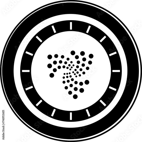 Cryptocurrency IOTA coin glyph icon or symbol. photo