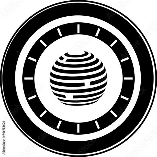 B&W illustration of factom crypto coin icon. photo