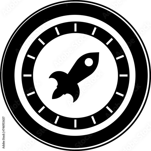 B&W stellar lumens coin icon in flat style.
