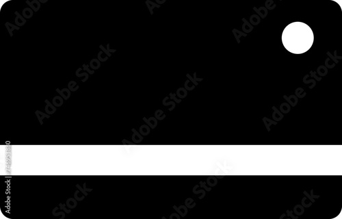B&W Credit or Debit Card icon in flat style.
