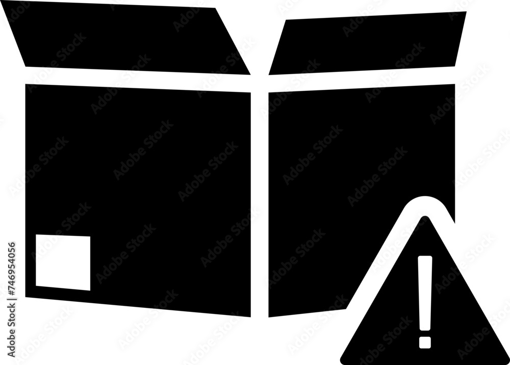 Error delivery parcel box icon in b&w color. Error delivery parcel box icon in b&w color.