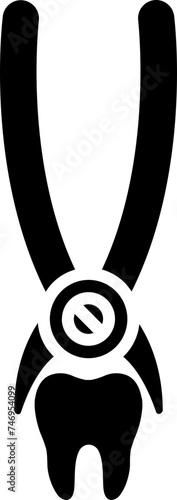 Vector illustrtion of tooth extraction icon.