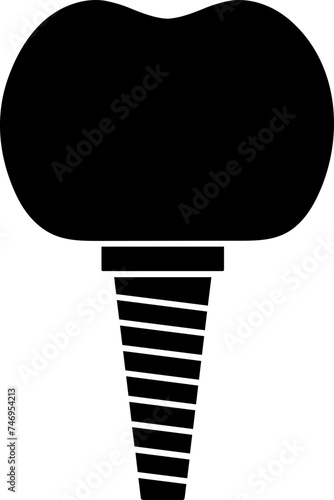 Glyph icon or symbol implant in flat style.
