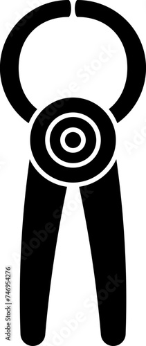 Isolated forceps or pliers icon in b&w color.