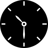 Glyph clock icon in flat style.