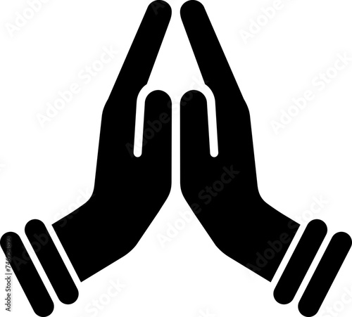 Vector illustration of namste pose icon.