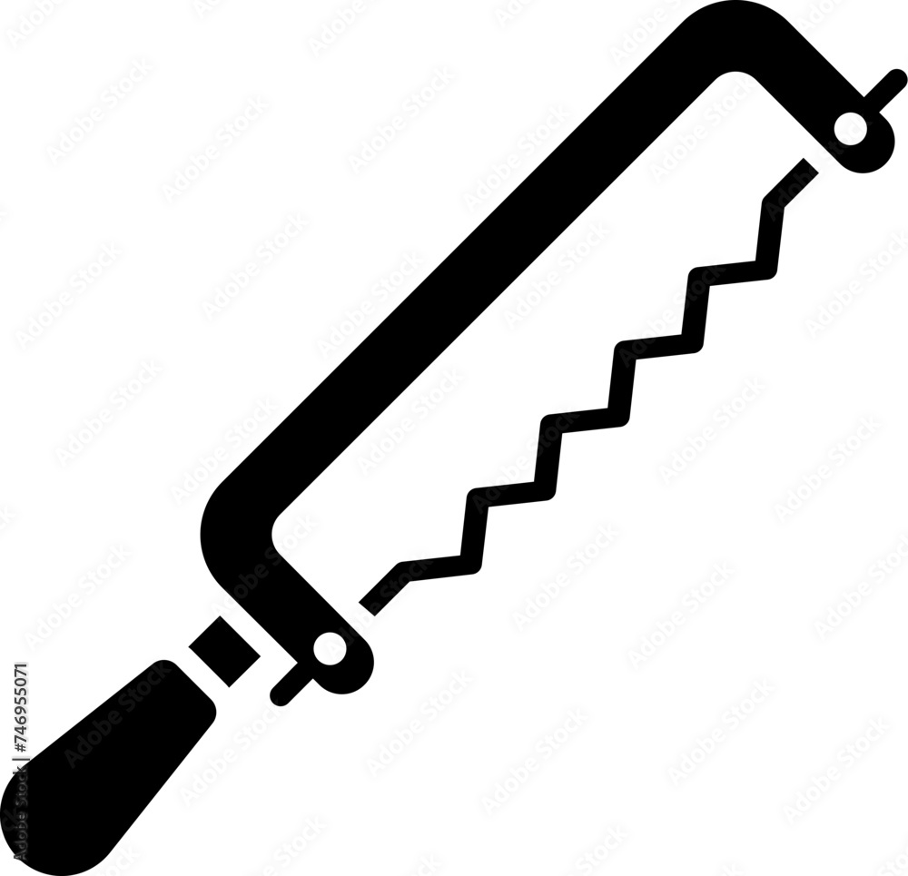 Coping saw icon in black color. Coping saw icon in black color.