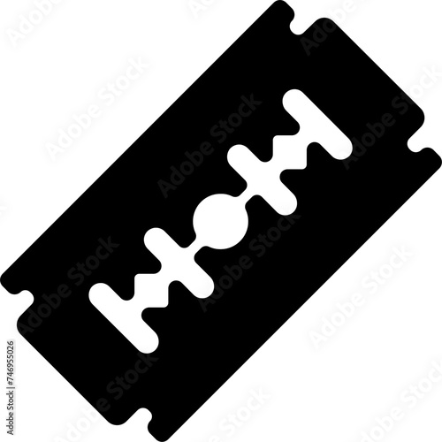 Razor blade icon in b&w color.