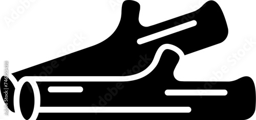 Flat style wood log icon or symbol.
