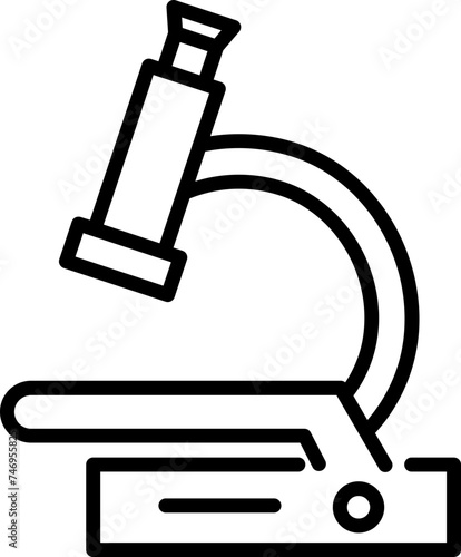 Isolated microscope icon in line art.