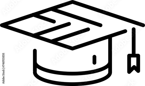 Mortarboard or graduation hat icon in flat style.