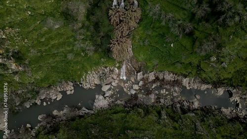 Varosa River's Tributary Near Valdigem, Lamego, Portugal - aerial overhead photo