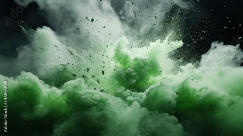 Abstract soft green explosion colors smoke on texture background. cloud, a soft Smoke cloudy texture background.