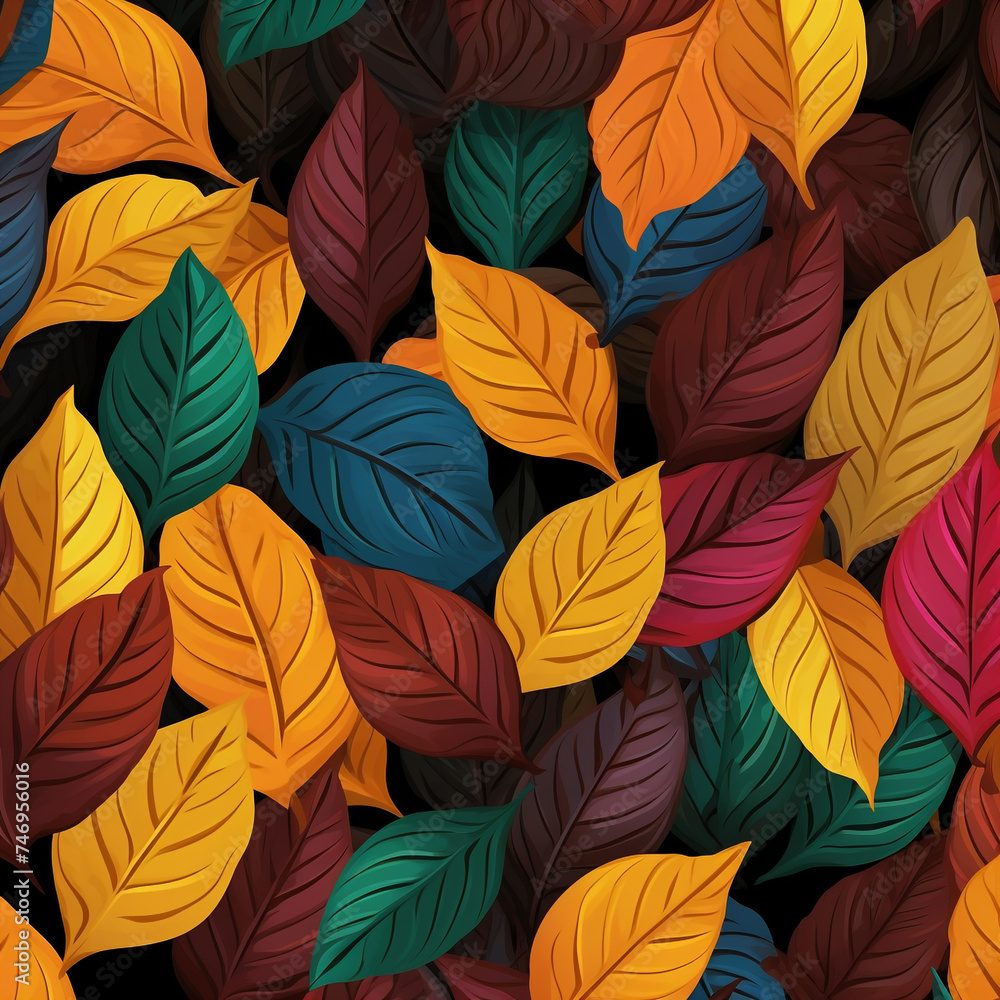 Seamless pattern background of leaves vector