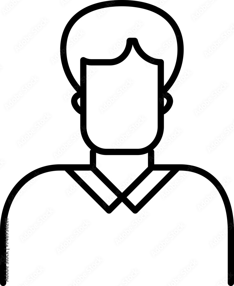 Black line art illustration of Young Man icon. Black line art illustration of Young Man icon.