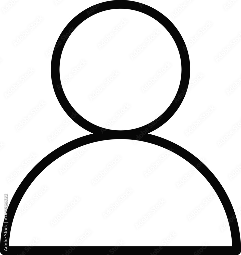 Black Line art illustration Man or User icon. Black Line art illustration Man or User icon.