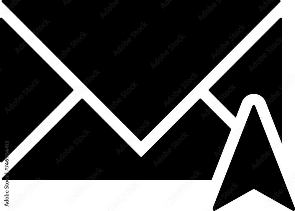 Sending email icon in b&w color. Sending email icon in b&w color.