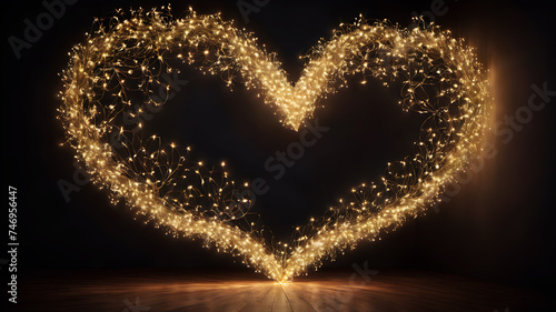A heart-shaped constellation of fairy lights suspended in the darkness  forming a celestial and enchanting scene. This image might evoke the idea of gifts that bring light and joy into one s life  lik