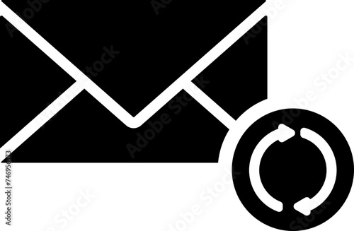 Email or message reload glyph icon.
