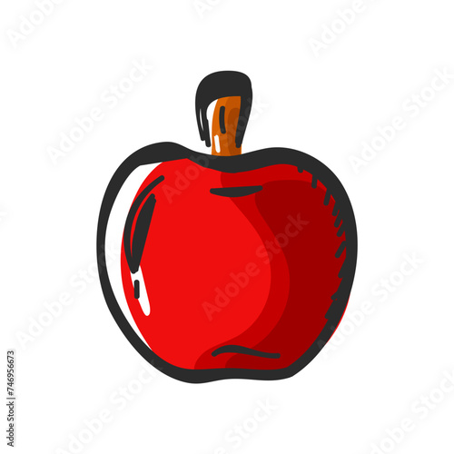 Vector illustration of apple in flat style.