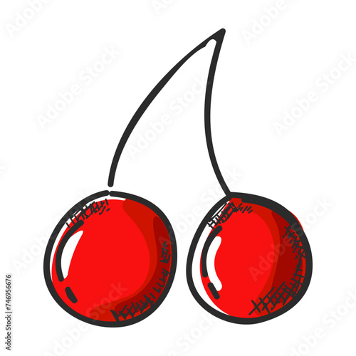 Illustration of cherry in flat style.