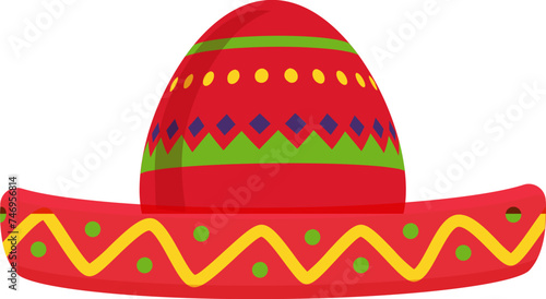 Colourful mexican hat on white background.