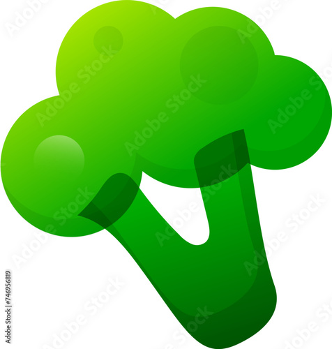 Illustration of broccoli in green color.