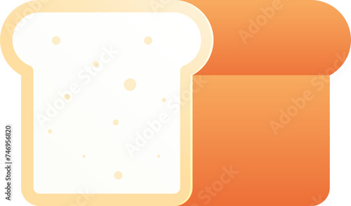 3D bread slice in orange color.