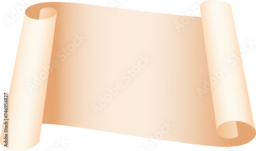 Blank scroll paper in brown color.