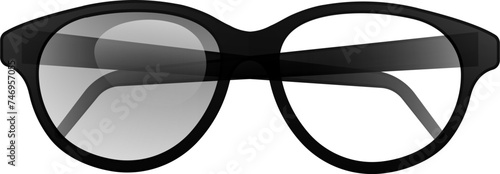 Isolated eyeglasses element on white background.
