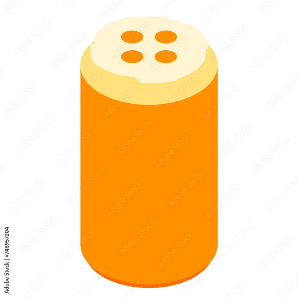 Beverage can isometric element in blue color. Beverage can isometric element in blue color.