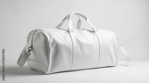 Blank White Duffle Bag Mockup photo