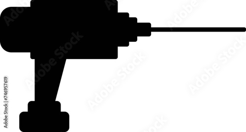 Illustration of drill machine glyph icon.