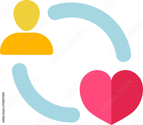 User transfer favourite or love comments icon.