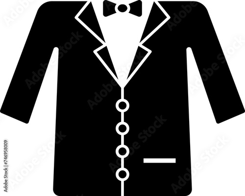 Party wear suit of men icon in flat style.