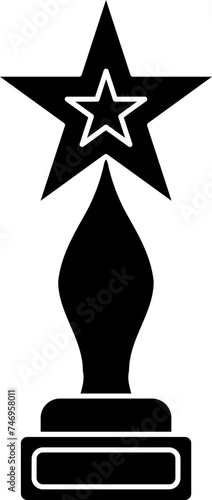 Illustration of oscar award flat icon.