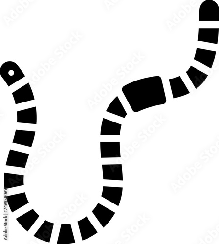 Earthworm glyph icon or symbol.