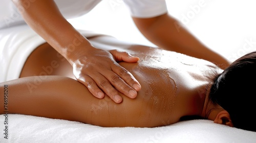 A person receiving a calming massage in a serene spa setting, highlighting the importance of self-care and relaxation