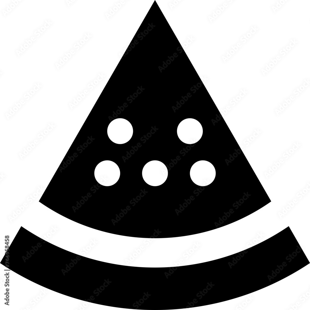 Slice of watermelon icon in b&w color. Slice of watermelon icon in b&w color.