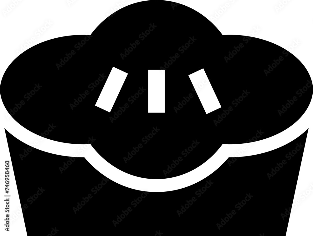 Pie cake or cupcake icon in b&w color. Pie cake or cupcake icon in b&w color.