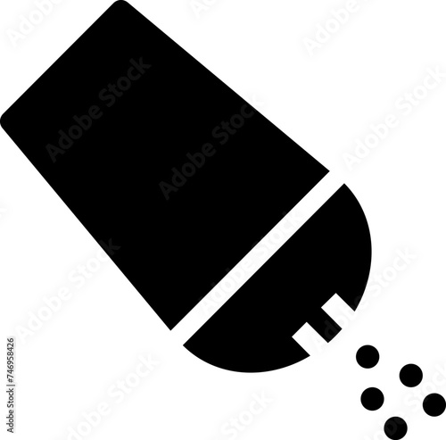 Salt shaker icon in b&w color.