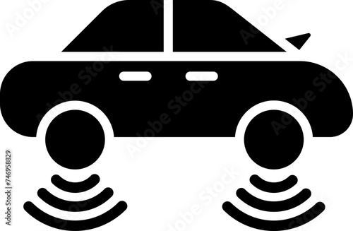 Self driving car glyph icon or symbol.
