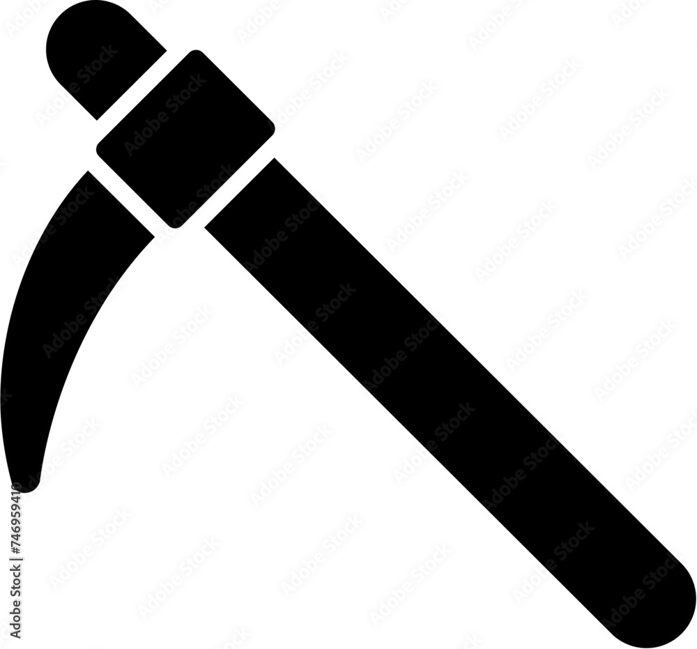 Glyph scythe icon in flat style. Glyph scythe icon in flat style.