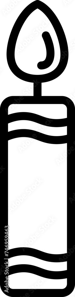 Illustration of burning candle icon in line art. Illustration of burning candle icon in line art.
