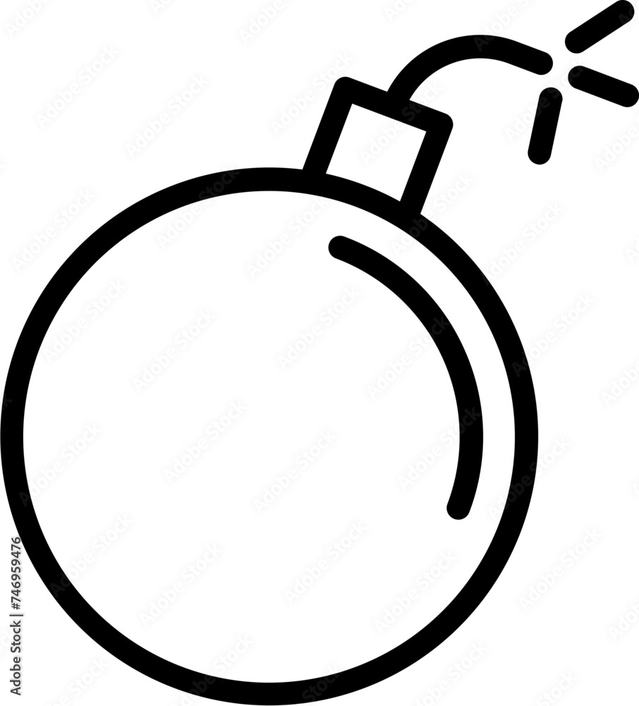 Illustration of bomb icon in line art. Illustration of bomb icon in line art.